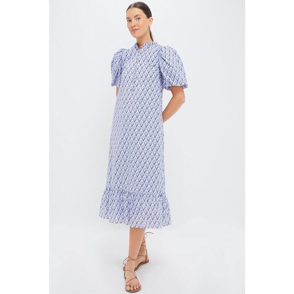 Tuckernuck Dresses & Skirts - HYACINTH HOUSE Periwinkle Trellis Floral Mimi Midi Dress Size XXL NWT